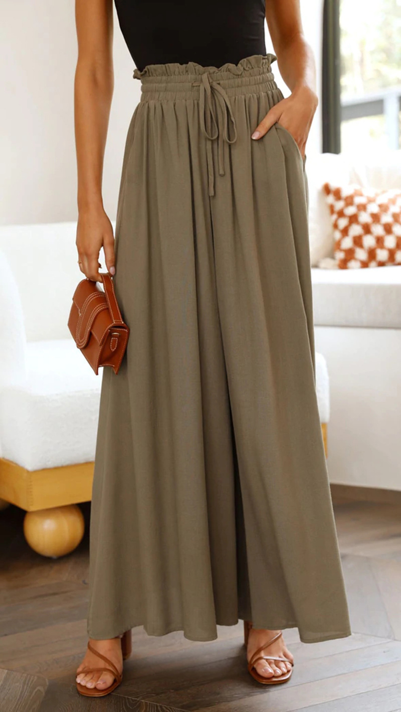 Printed wide leg trousers