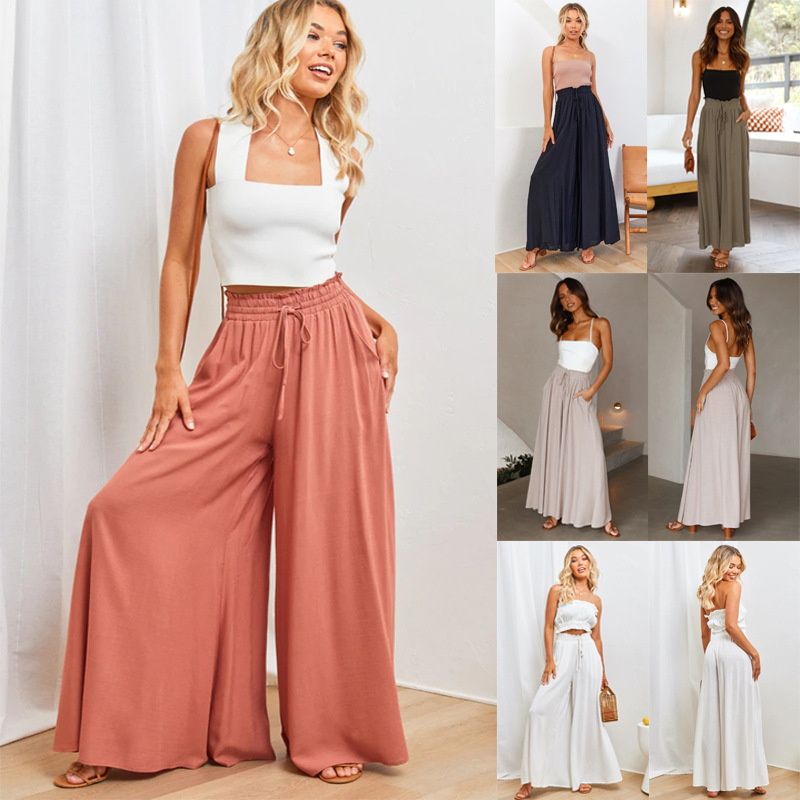 Printed wide leg trousers
