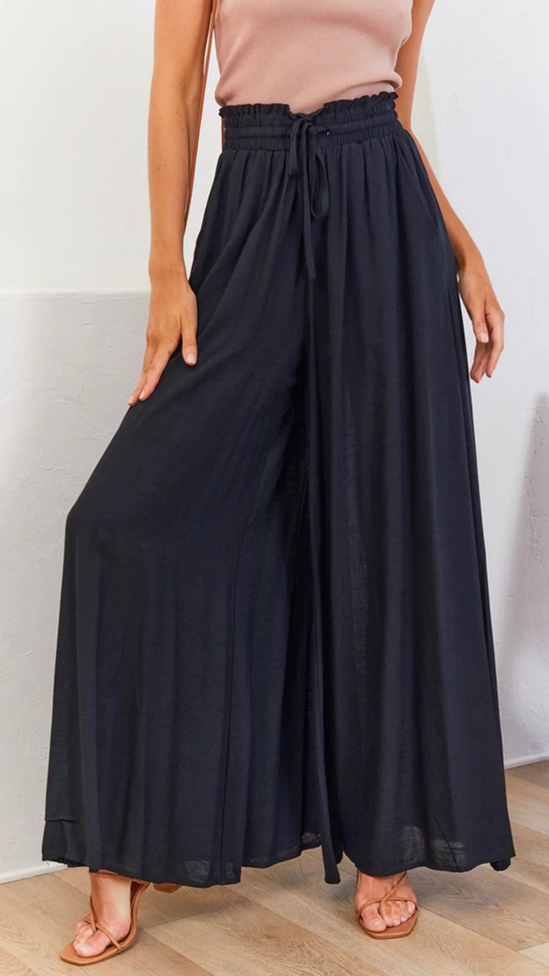 Printed wide leg trousers