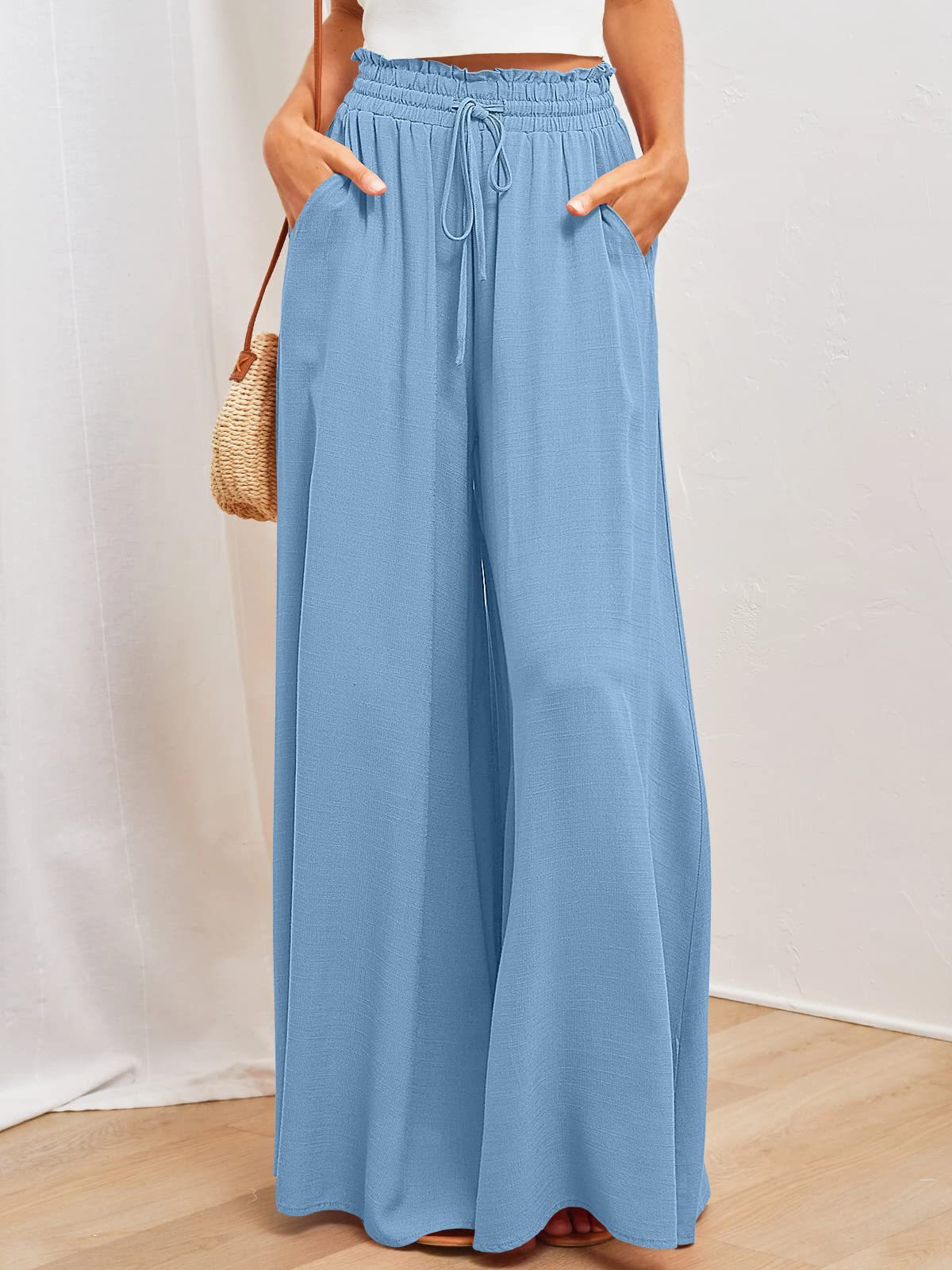 Printed wide leg trousers
