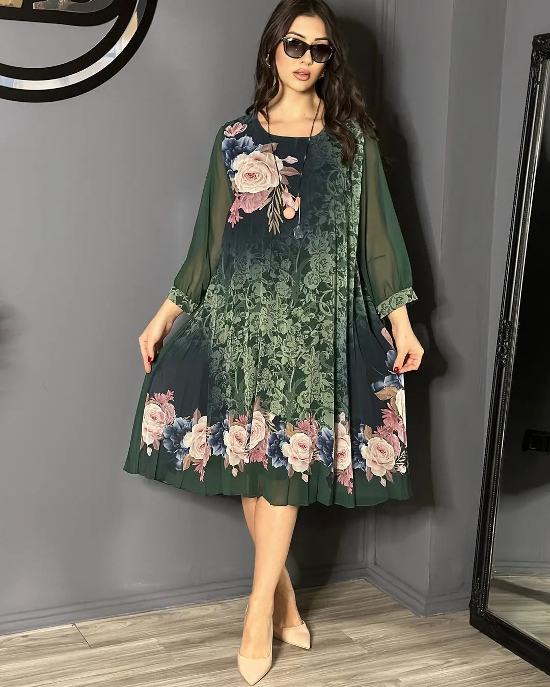 Rosette tulle dress
