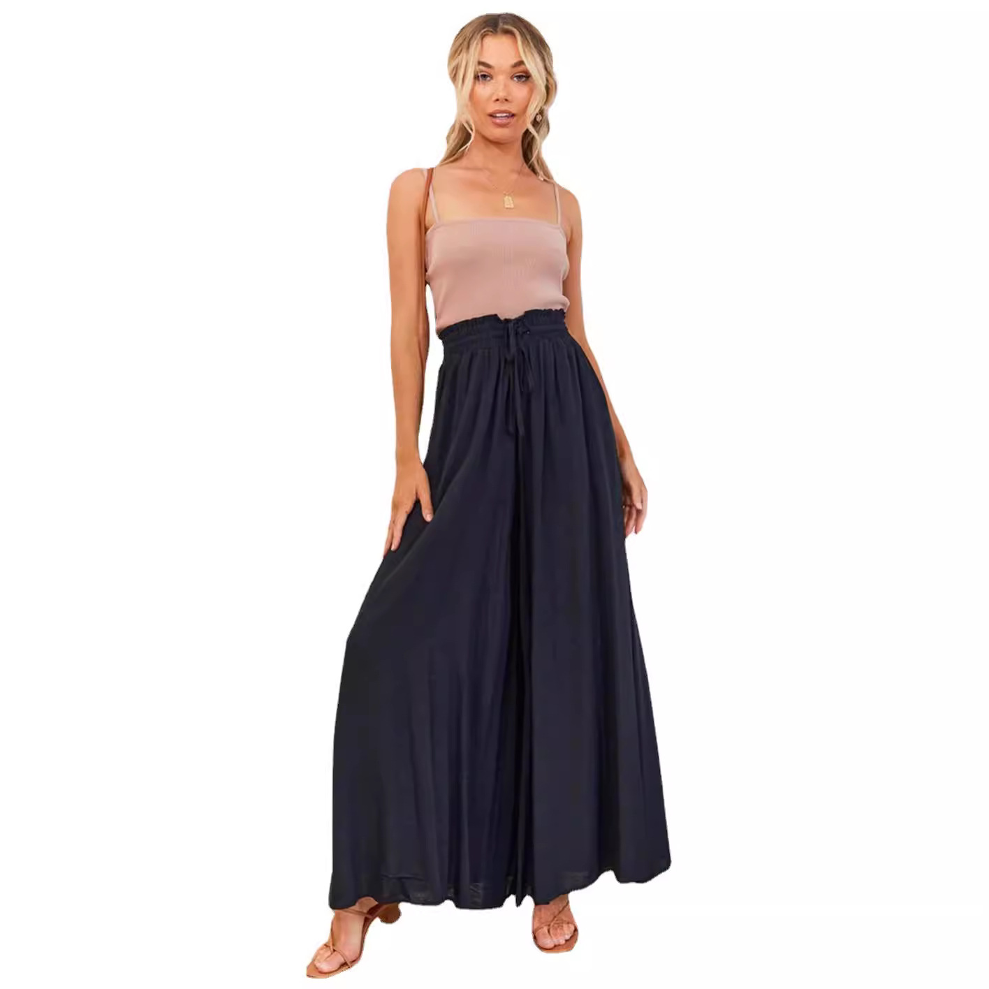 Printed wide leg trousers