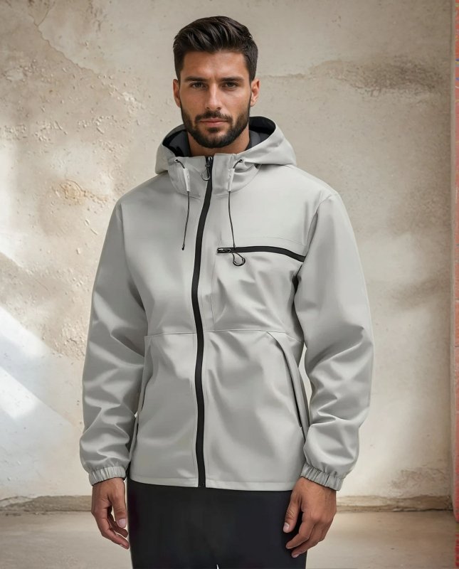 Autumn and winter outdoor sports solid color multi-pocket jacket for men