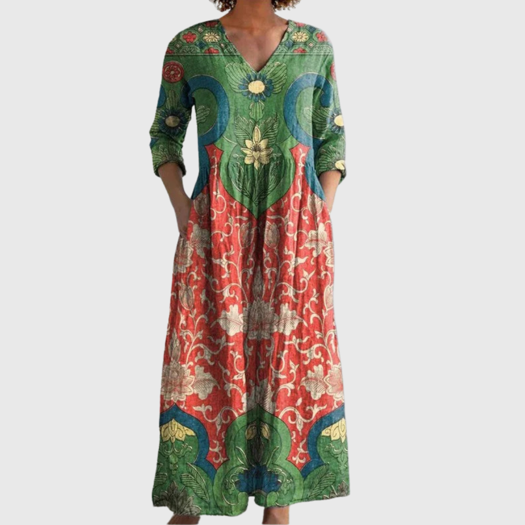 Elegancka sukienka w kwiaty w stylu vintage