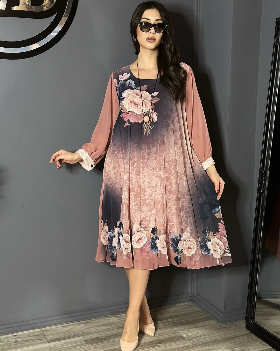 Rosette tulle dress